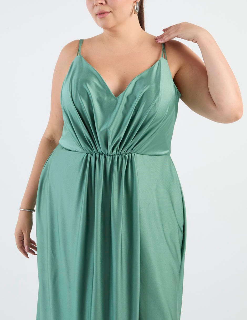 Vestido maxi de fiesta escote V 3