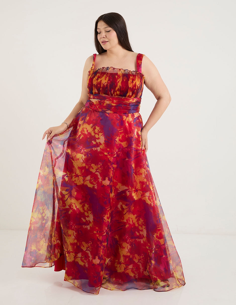 Vestido maxi de fiesta escote cuadrado 3