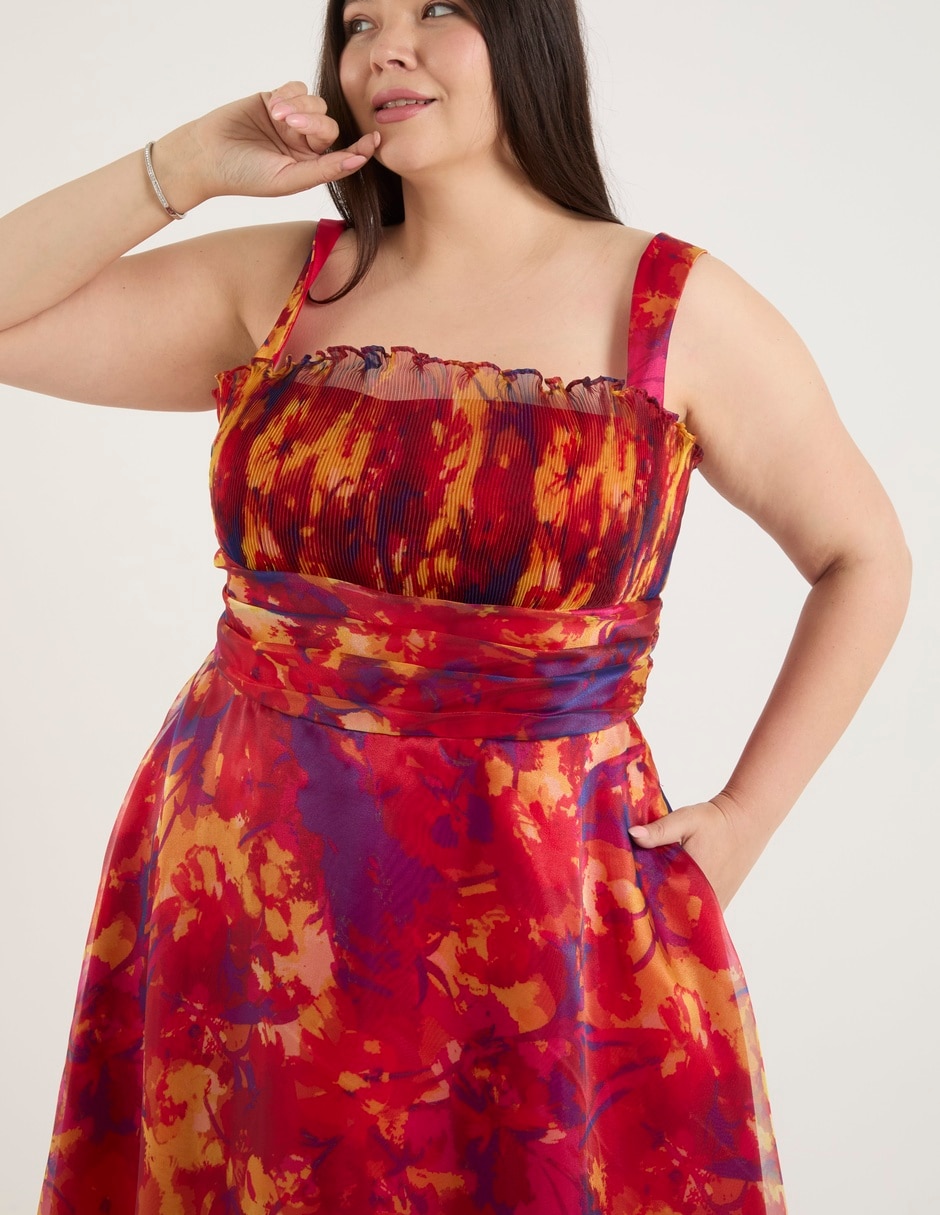 Vestido maxi de fiesta escote cuadrado 4