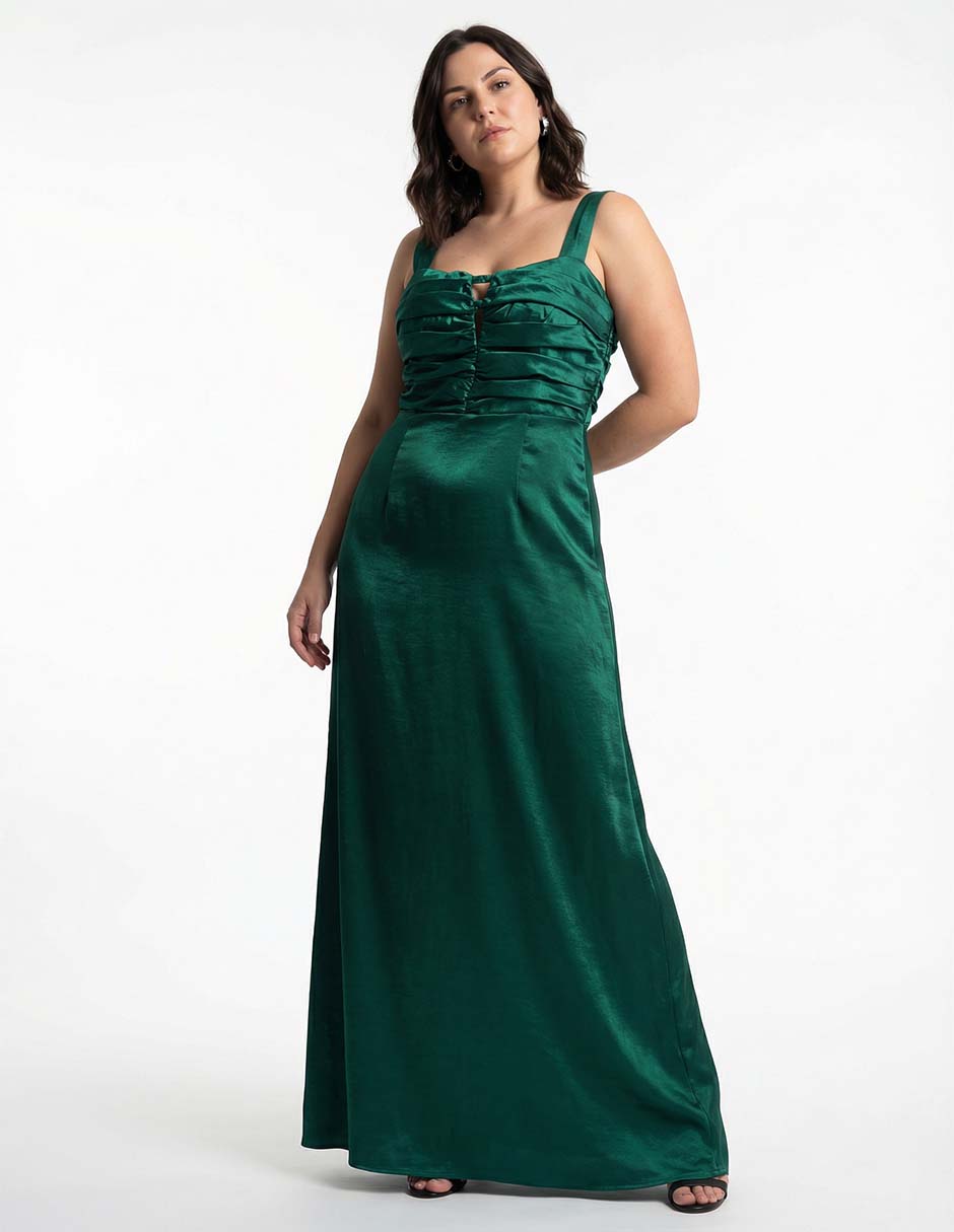 Vestido maxi de fiesta escote corazón 1