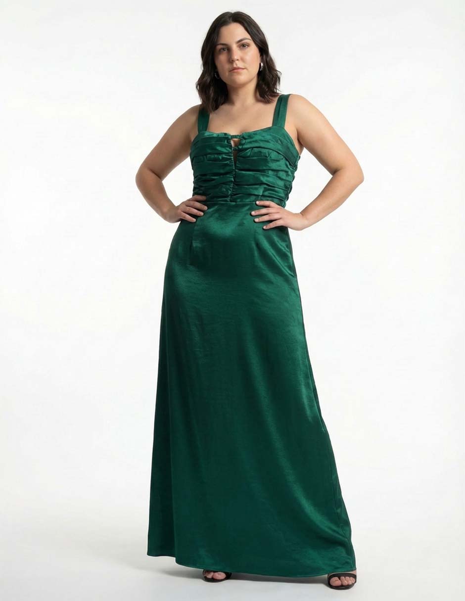 Vestido maxi de fiesta escote corazón 8