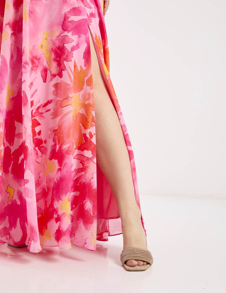 Vestido maxi fiesta escote V 12