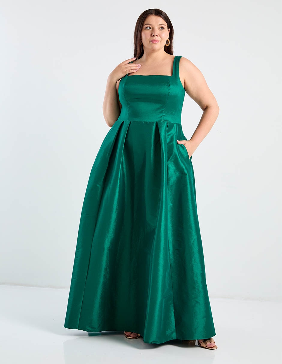 Vestido maxi de fiesta escote cuadrado 2