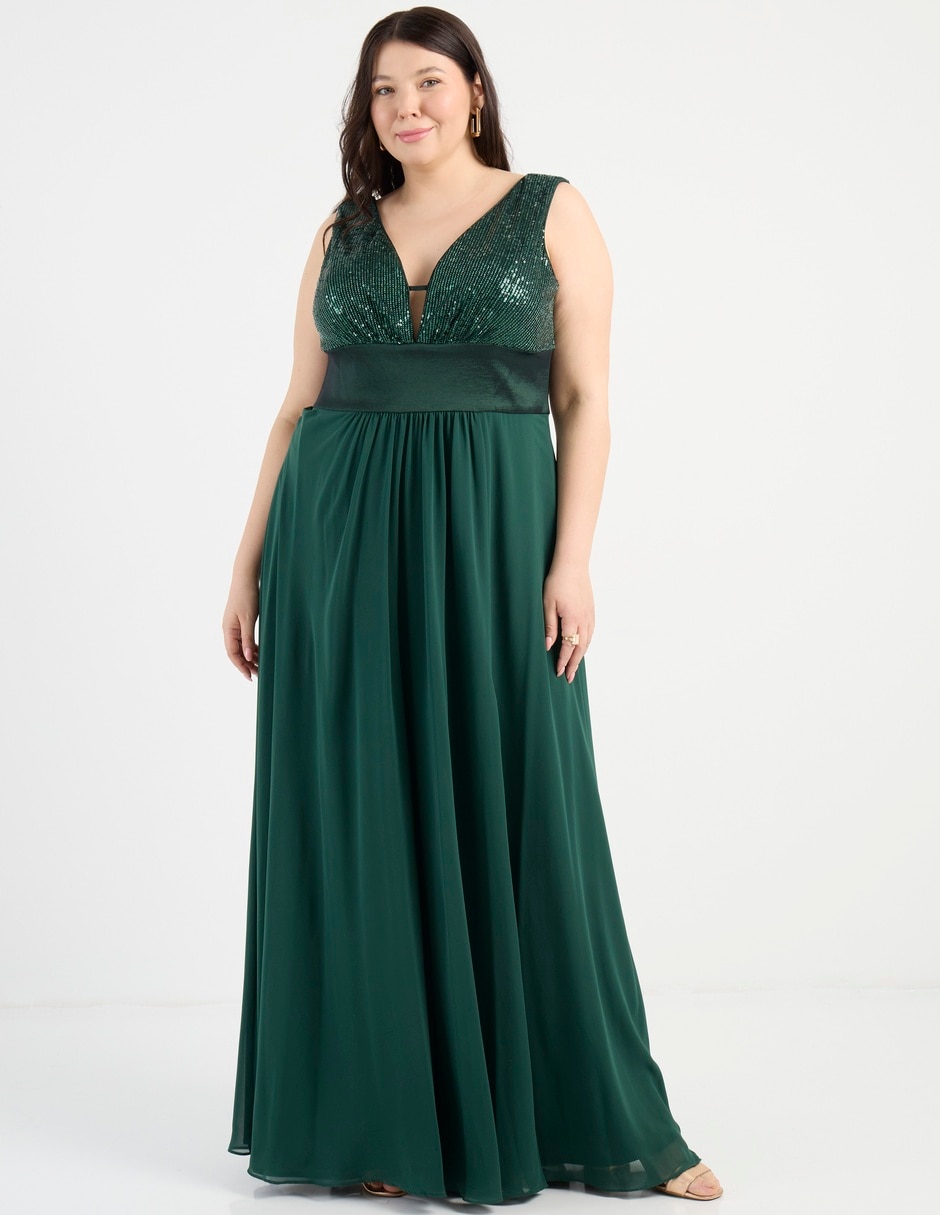 Vestido maxi fiesta escote V 7
