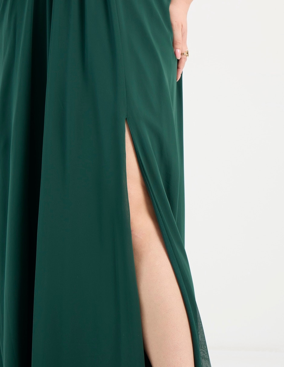 Vestido maxi fiesta escote V 10