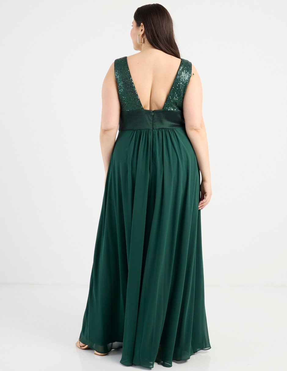 Vestido maxi fiesta escote V 11