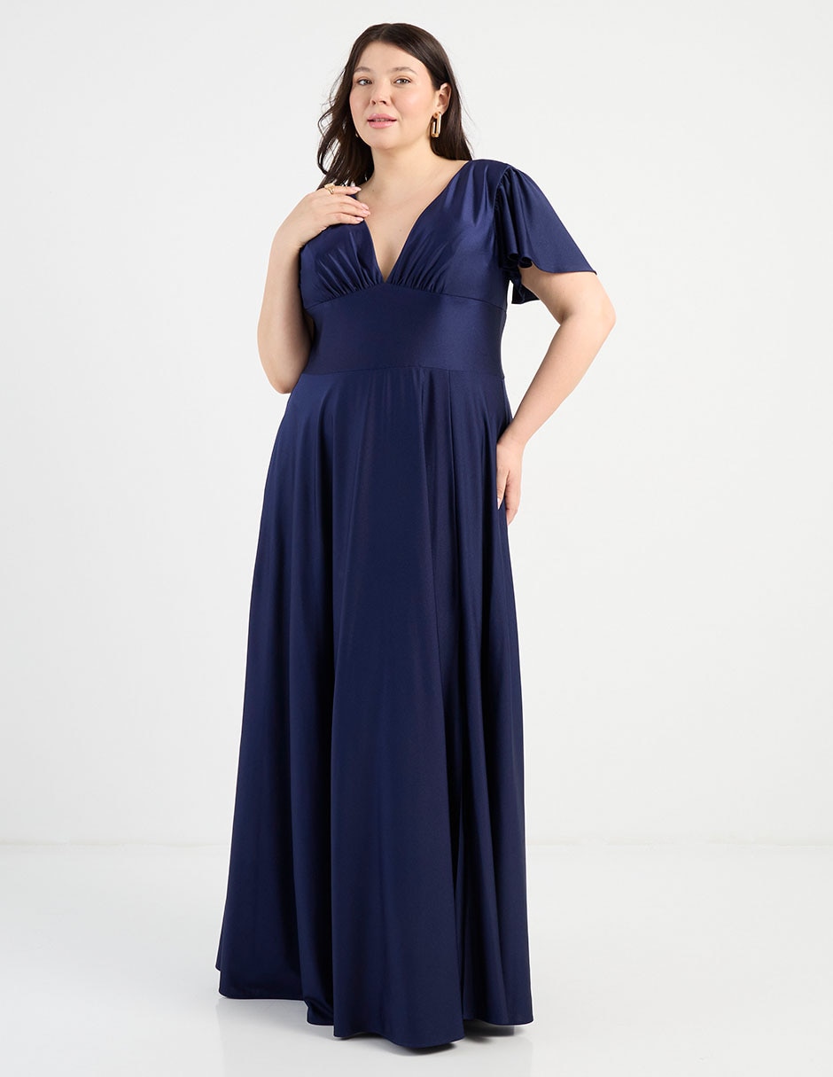 Vestido maxi de fiesta escote V 7