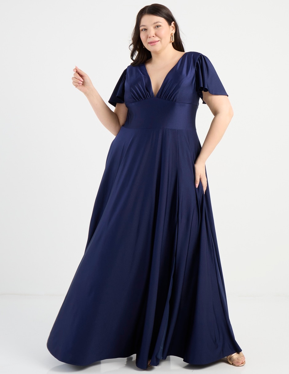 Vestido maxi de fiesta escote V 8