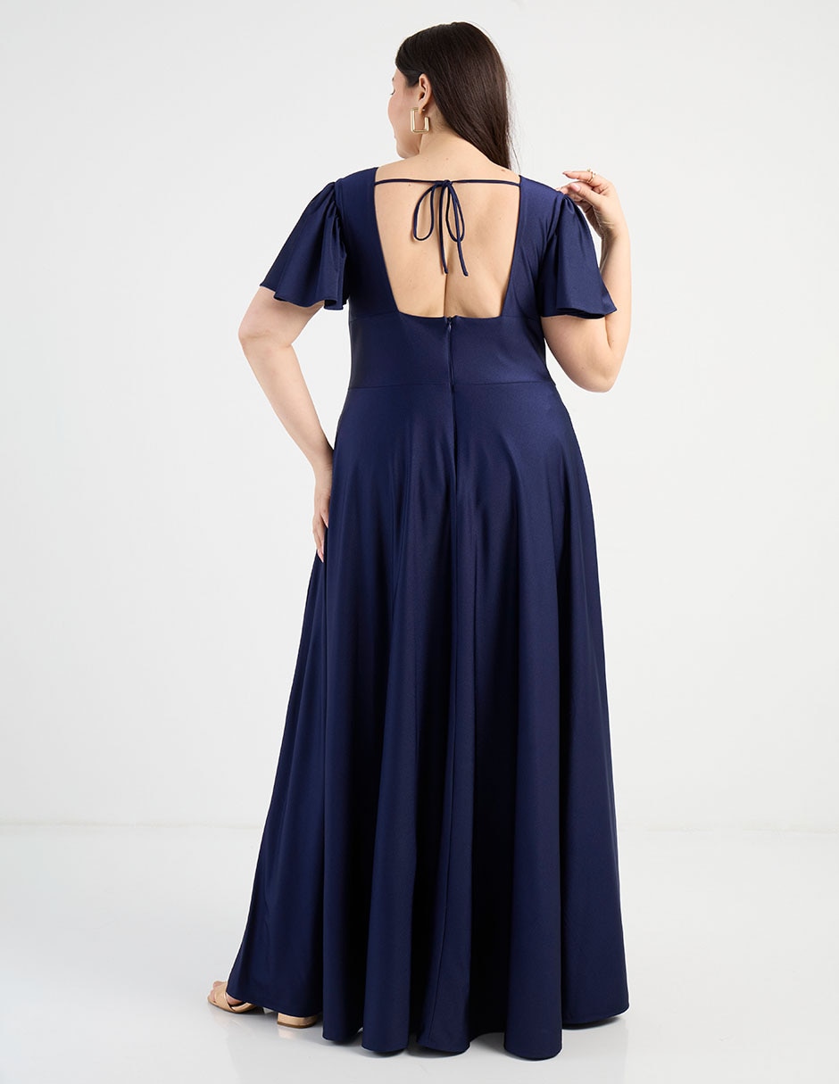 Vestido maxi de fiesta escote V 11