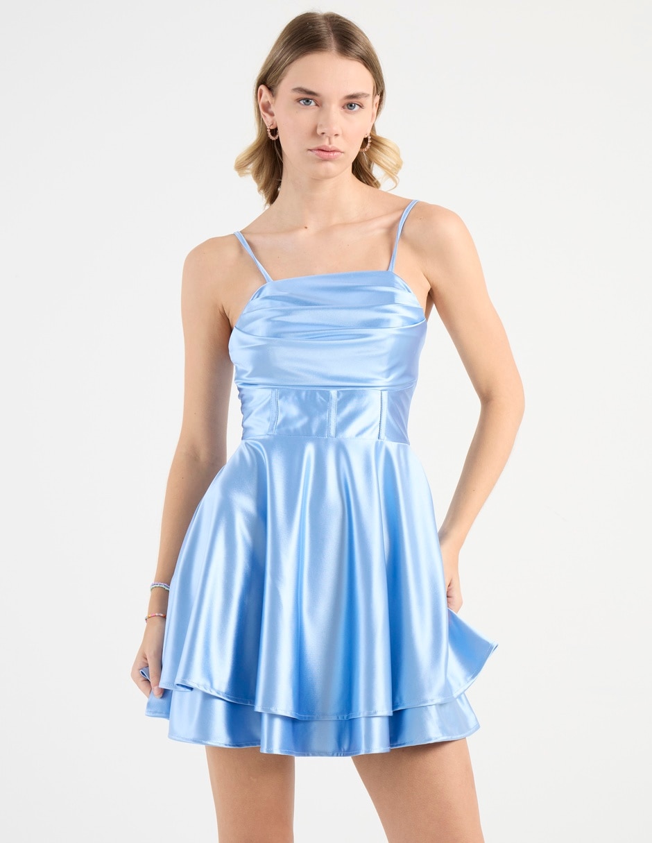Vestido mini de fiesta escote cuadrado 1