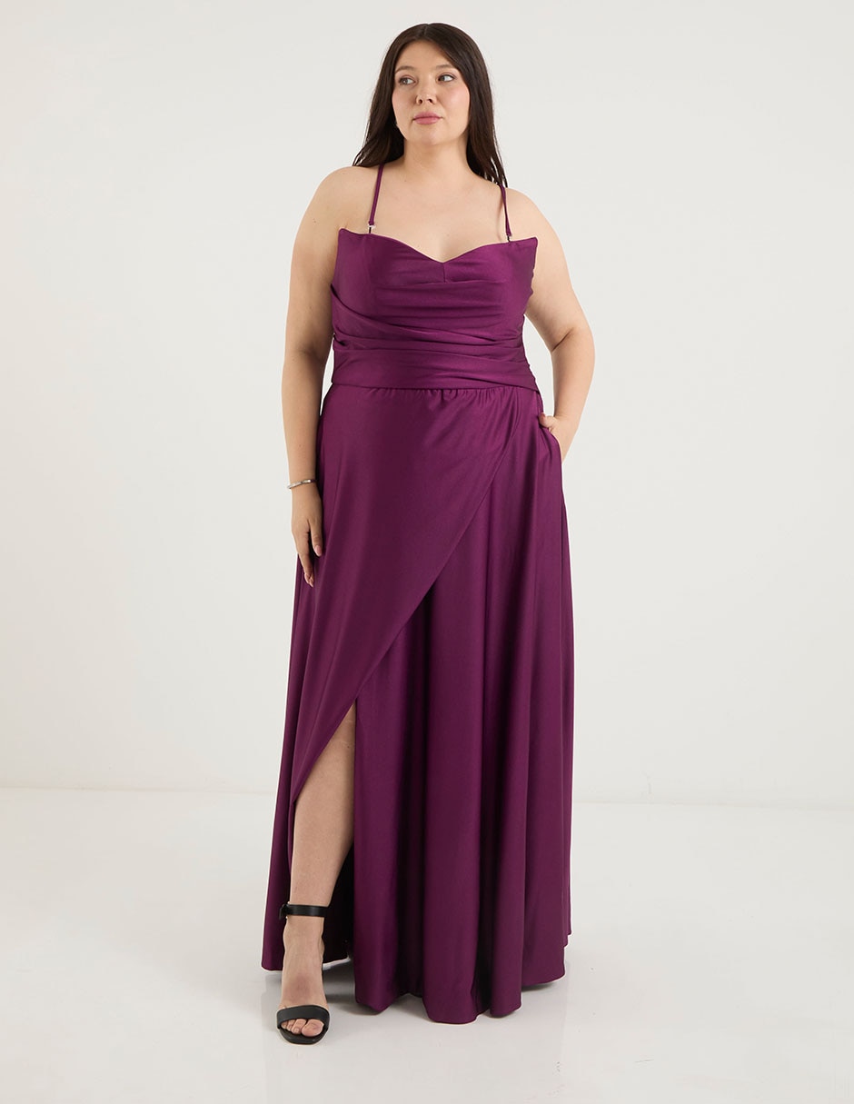 Vestido maxi de fiesta espalda cruzada Vestido maxi de fiesta espalda cruzada
