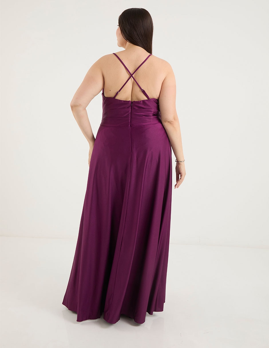 Vestido maxi de fiesta espalda cruzada 2
