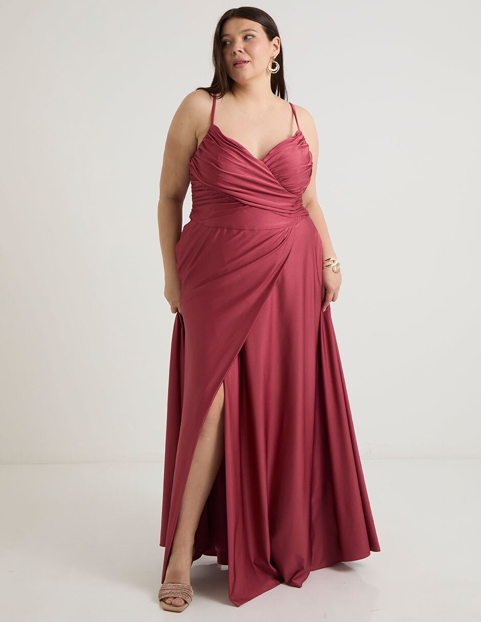 Vestido maxi de fiesta escote V