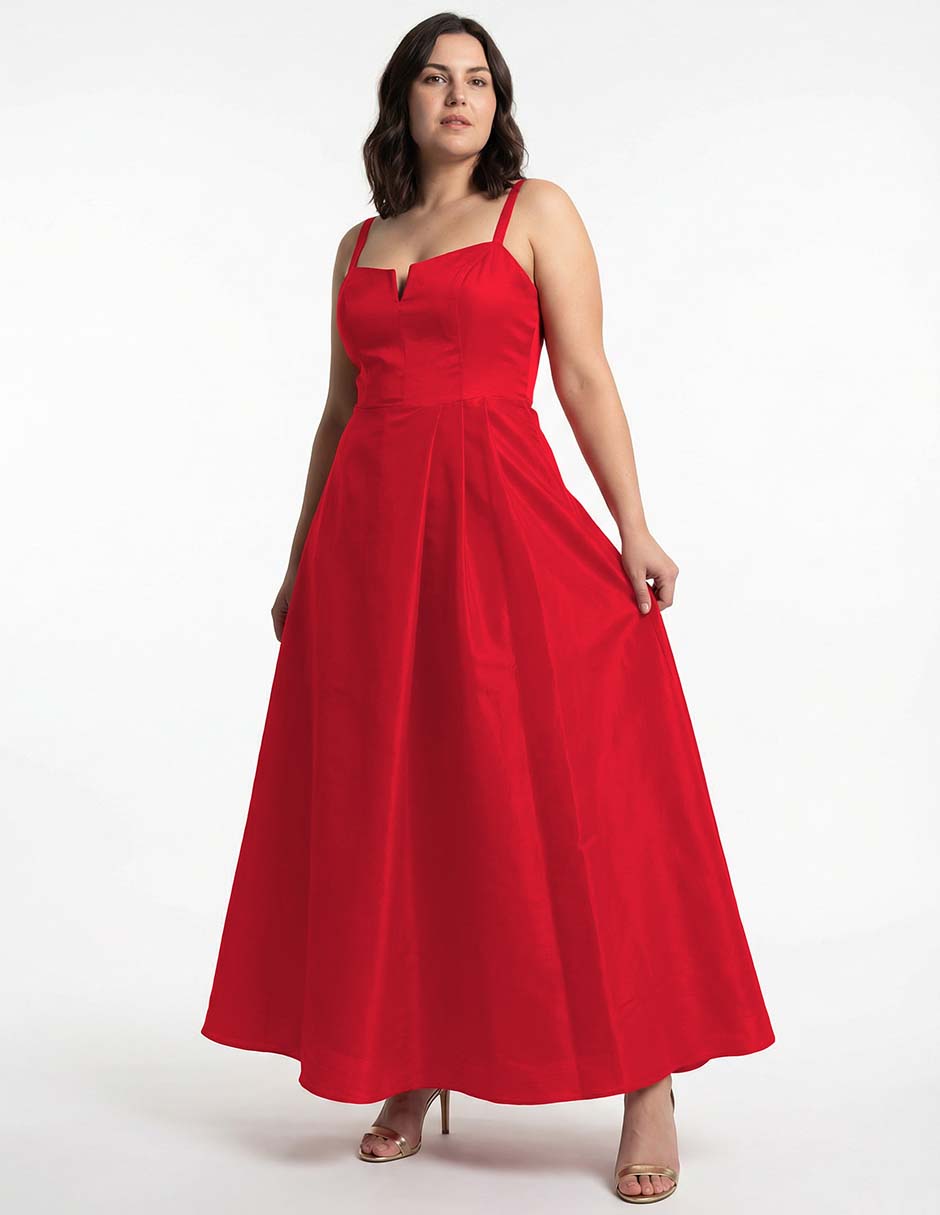 Vestido maxi de fiesta escote corazón 1