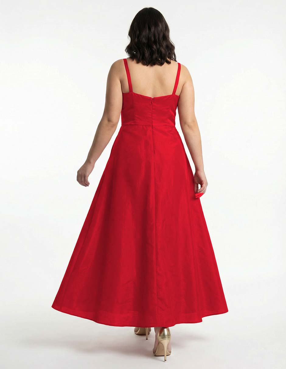 Vestido maxi de fiesta escote corazón 10