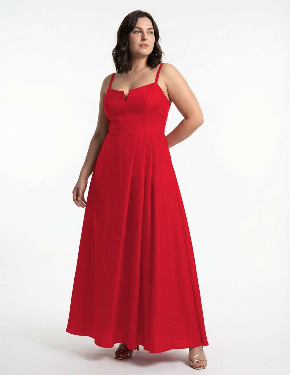 Vestido maxi de fiesta escote corazón 11