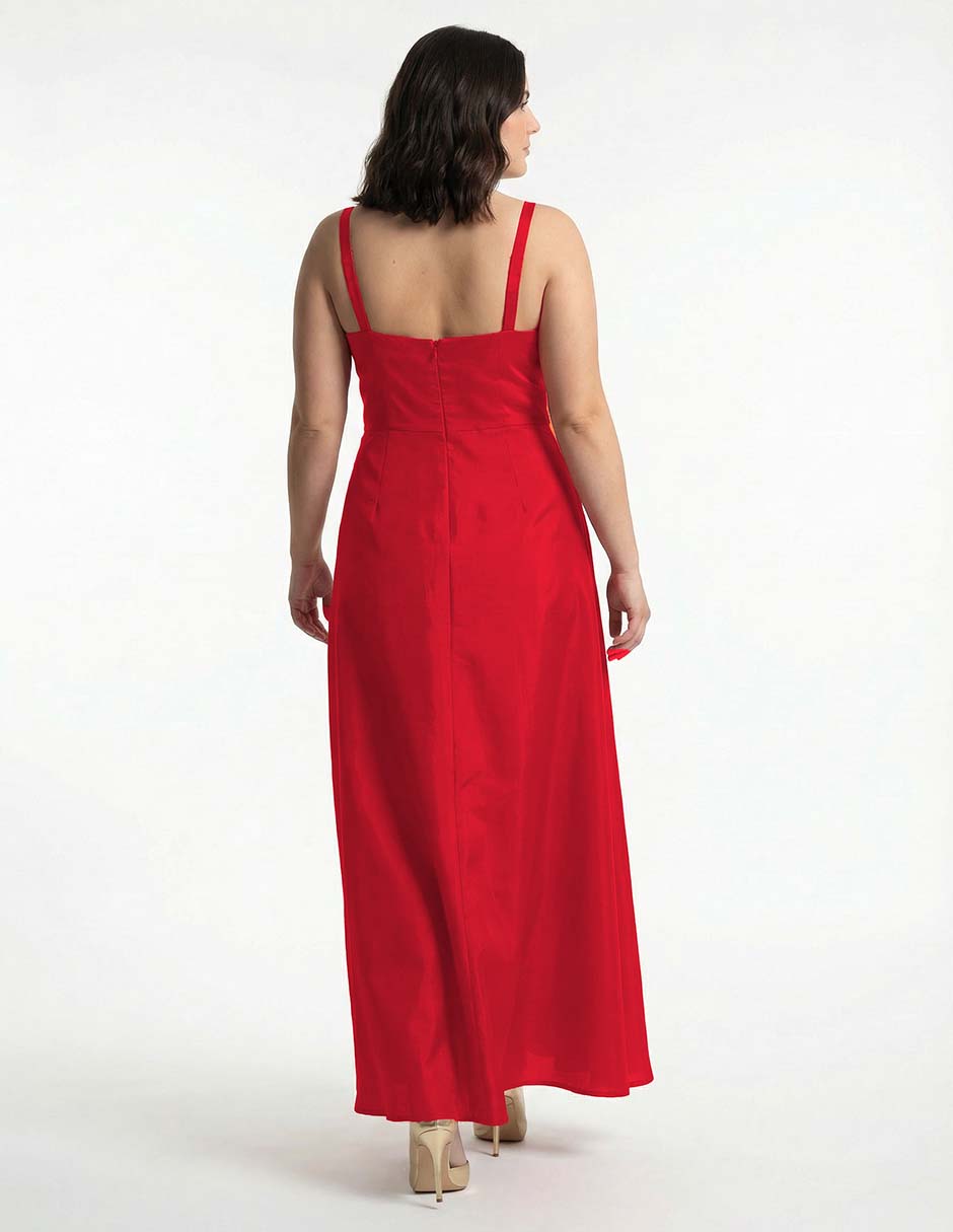 Vestido maxi de fiesta escote corazón 12