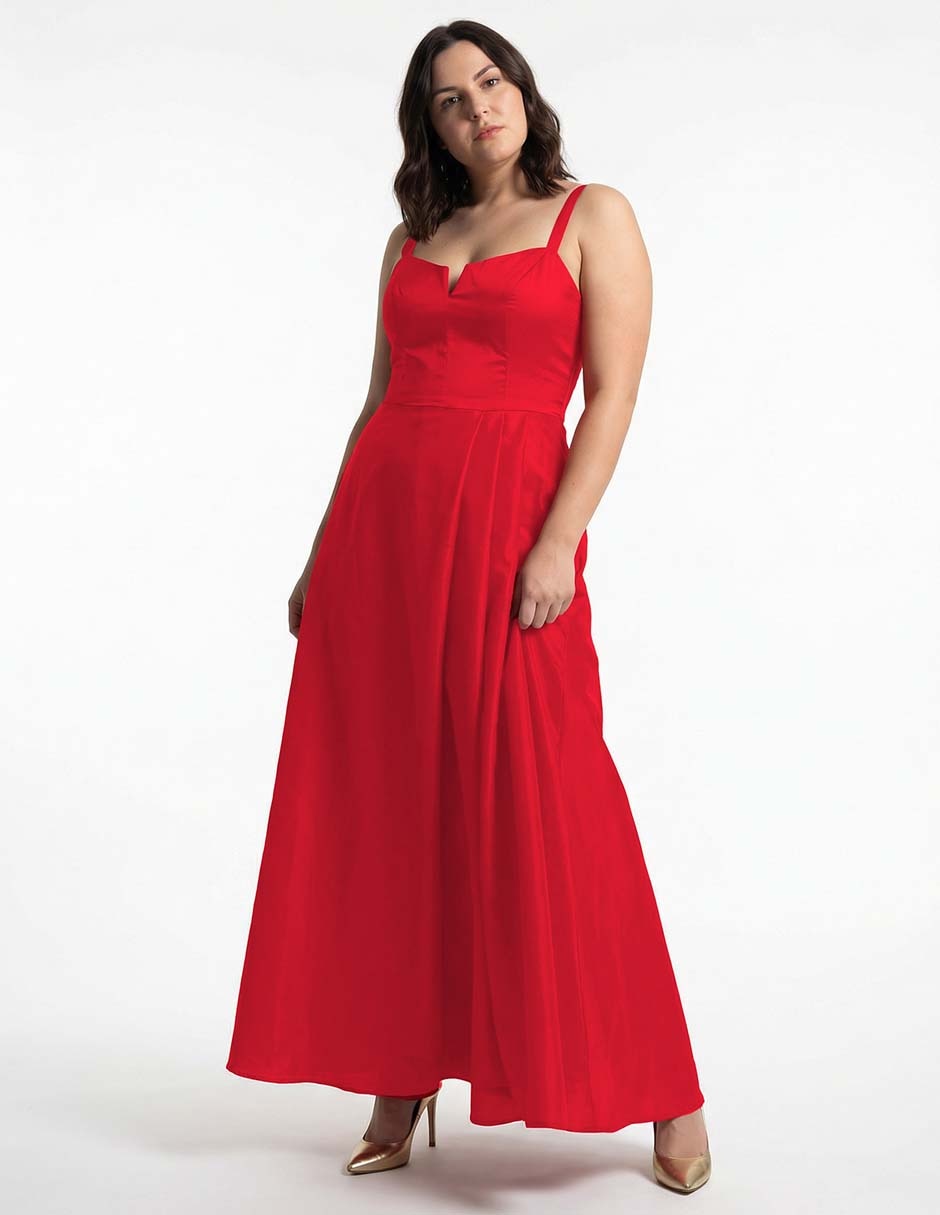 Vestido maxi de fiesta escote corazón 13