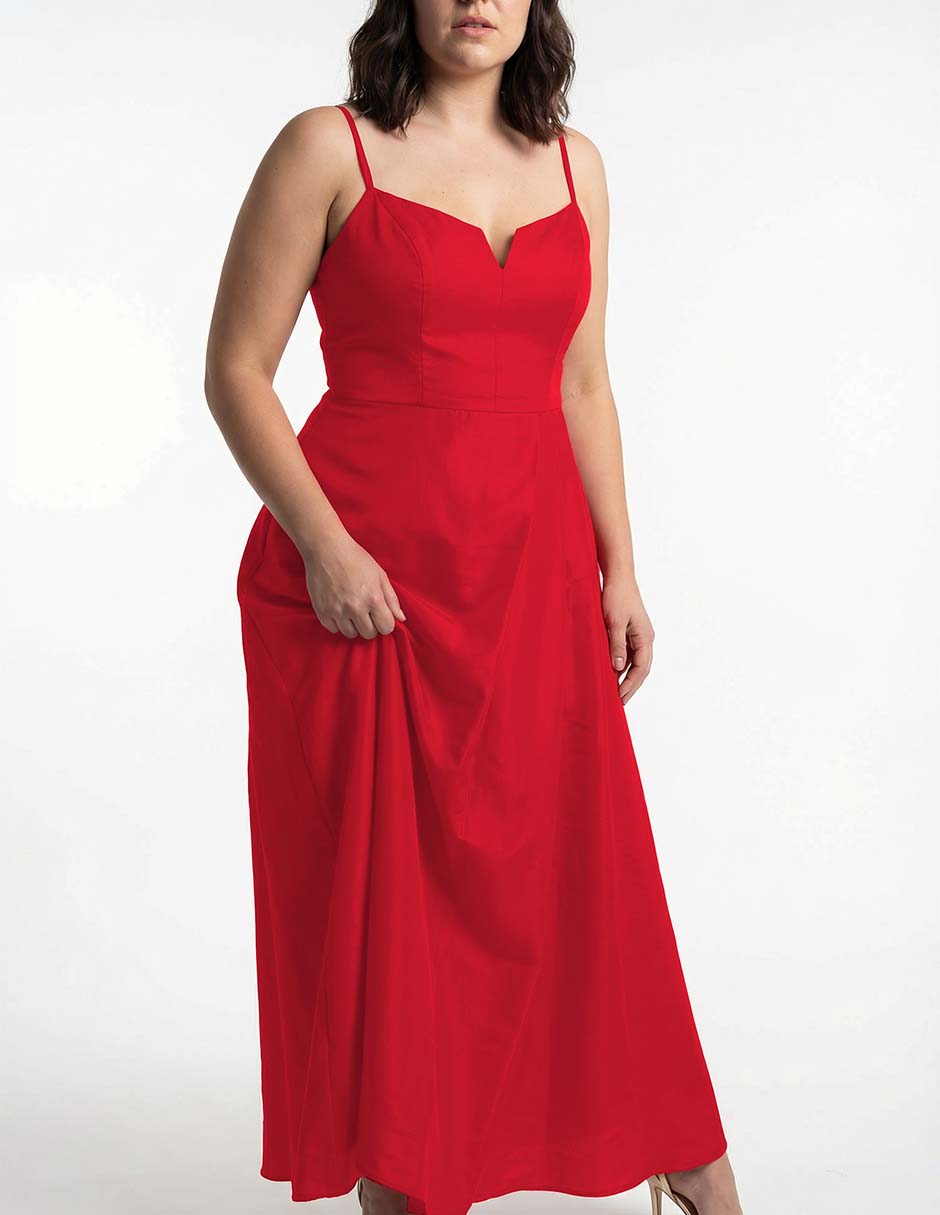 Vestido maxi de fiesta escote corazón 14