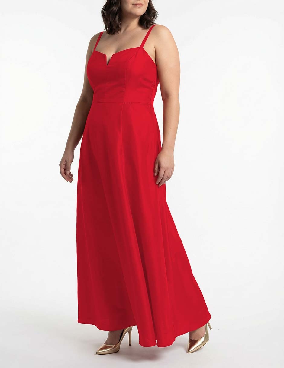 Vestido maxi de fiesta escote corazón 15