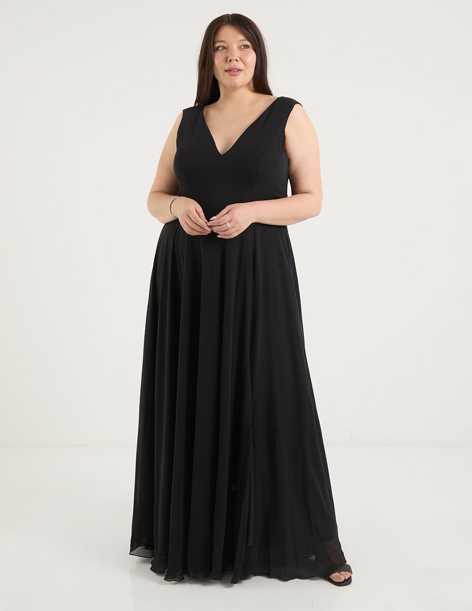 Vestido maxi de fiesta escote V
