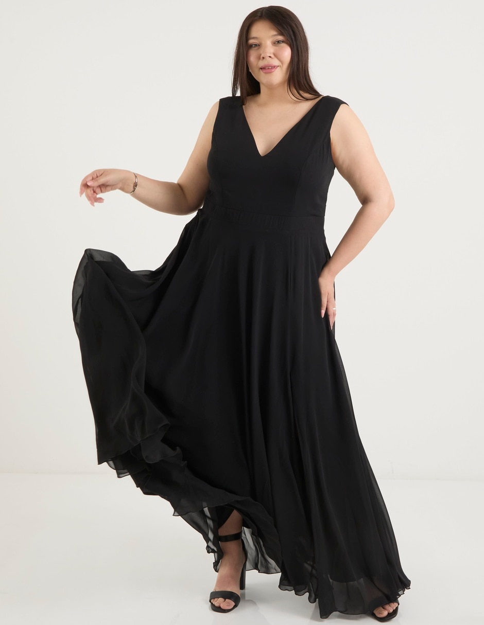 Vestido maxi de fiesta escote V 3