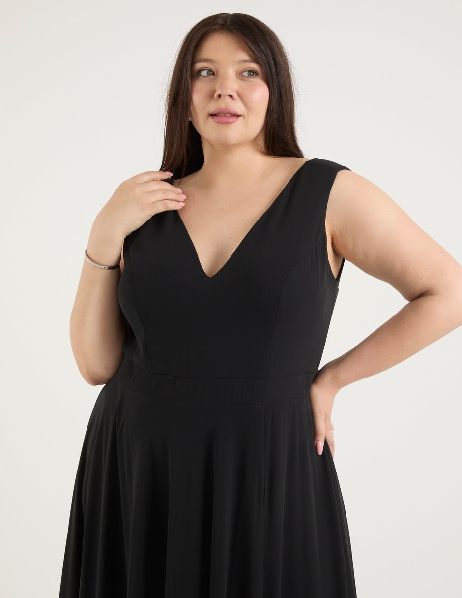 Vestido maxi de fiesta escote V 4