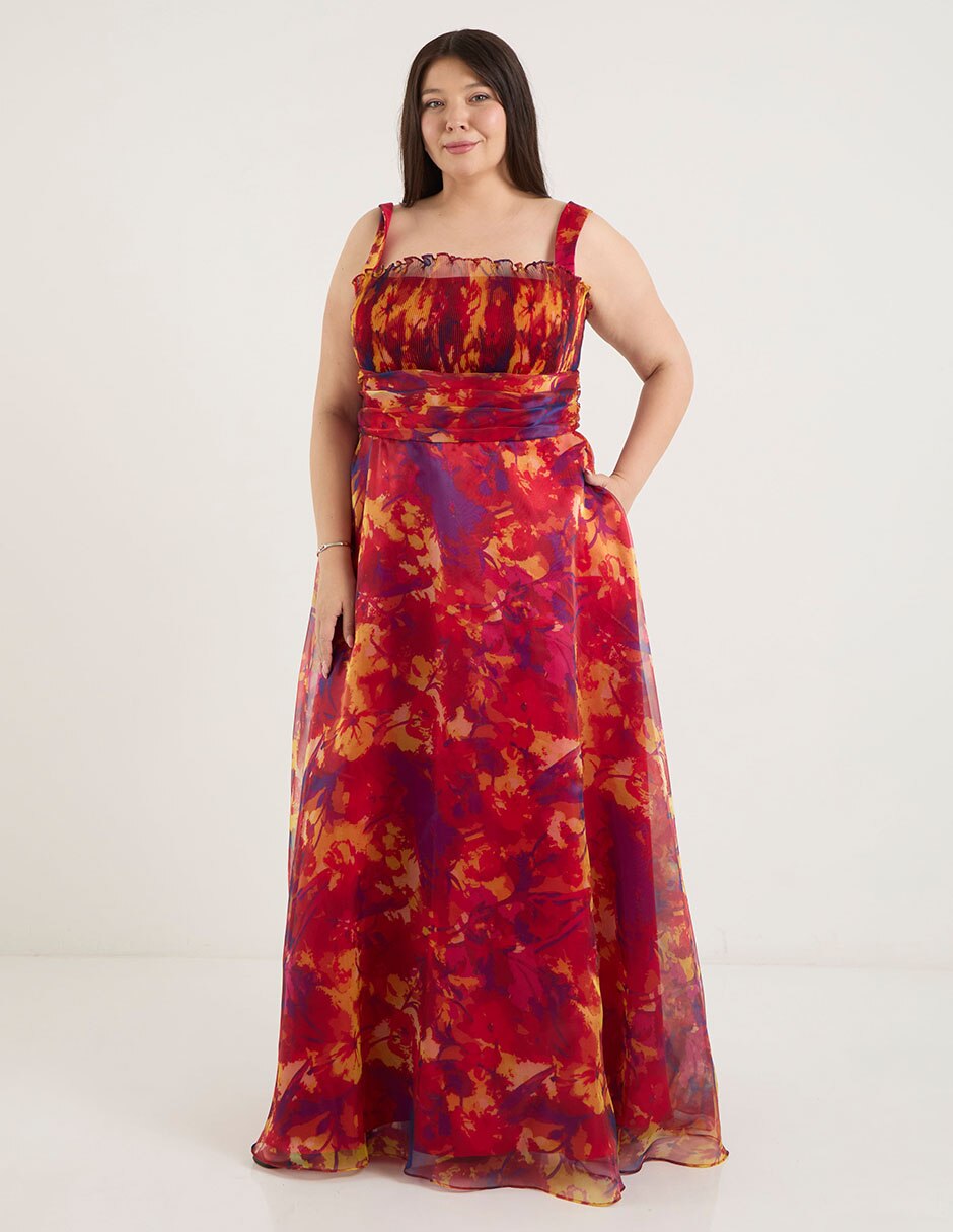 Vestido maxi de fiesta escote cuadrado Vestido maxi de fiesta escote cuadrado