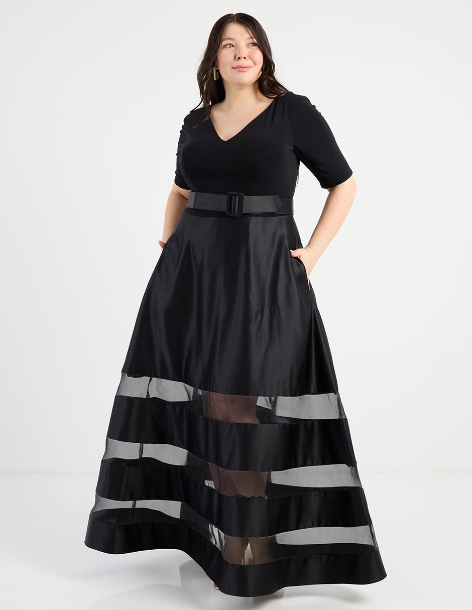 Vestido maxi de fiesta escote V 7