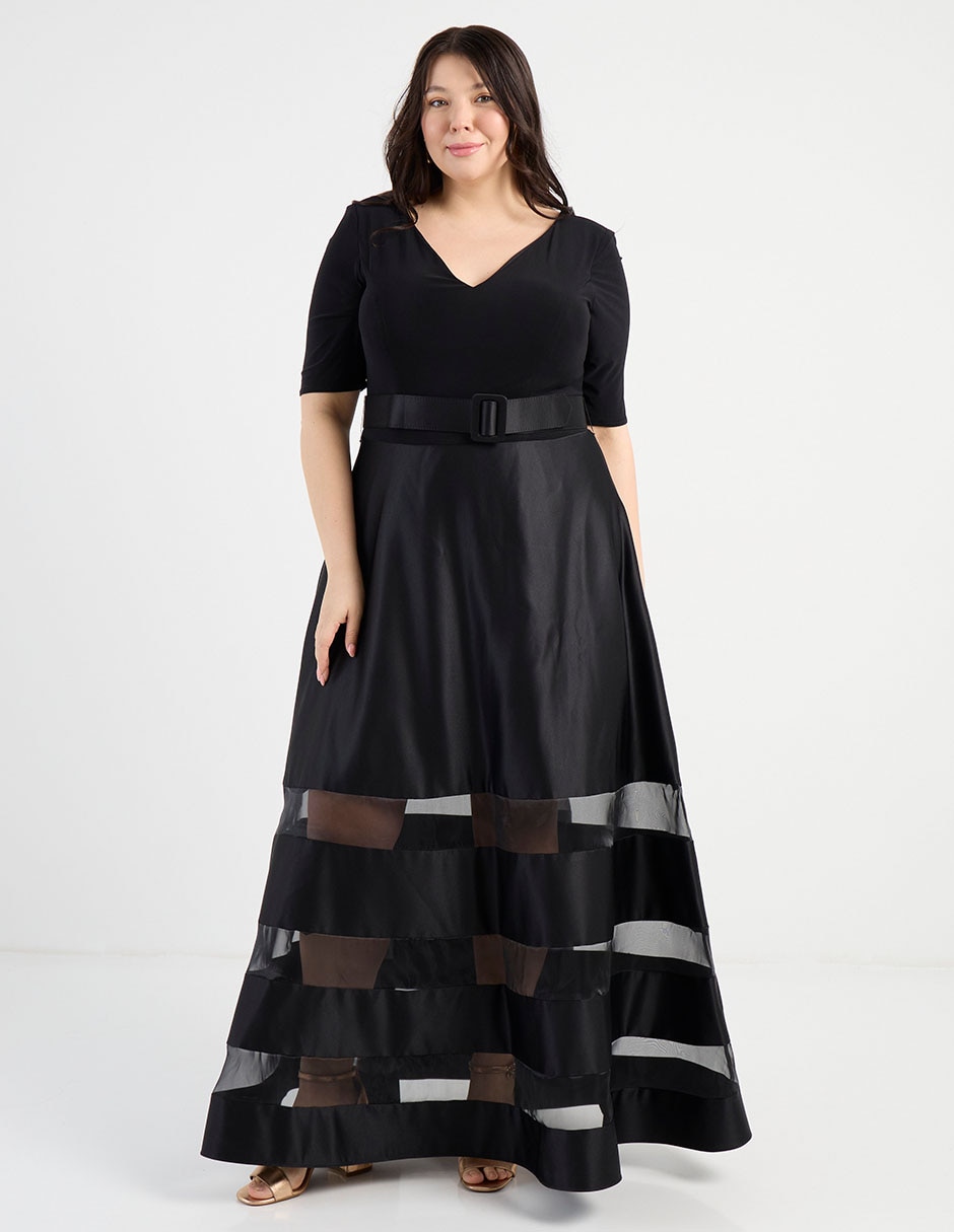 Vestido maxi de fiesta escote V 8