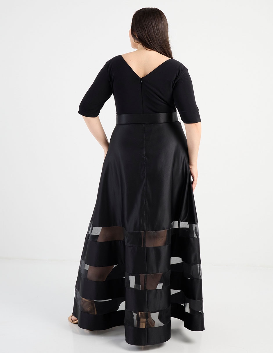 Vestido maxi de fiesta escote V 11