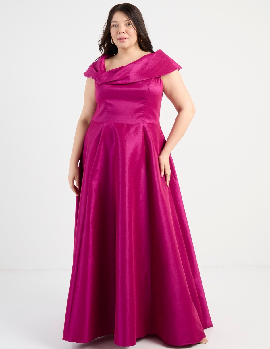 Vestido maxi de fiesta escote bardot 8