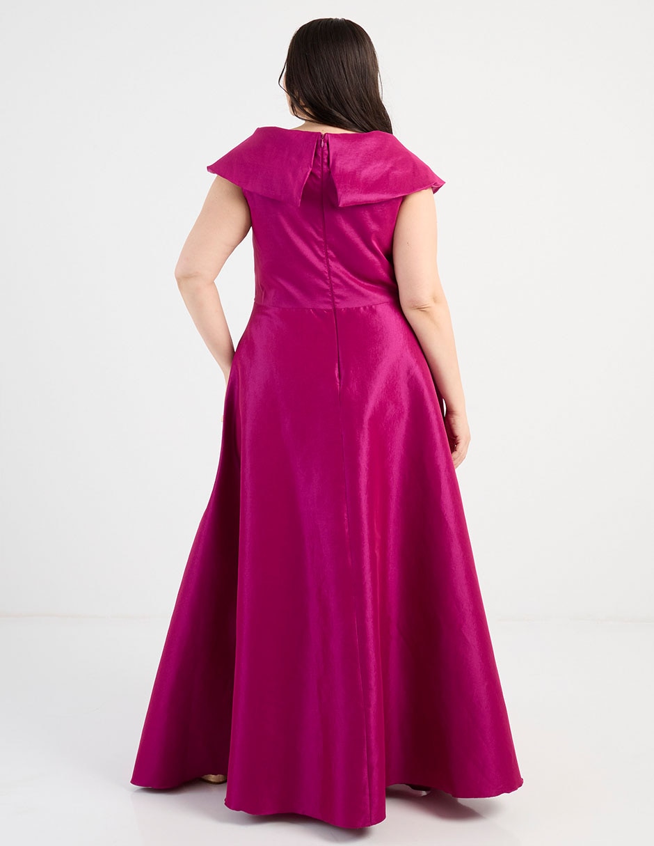 Vestido maxi de fiesta escote bardot 11
