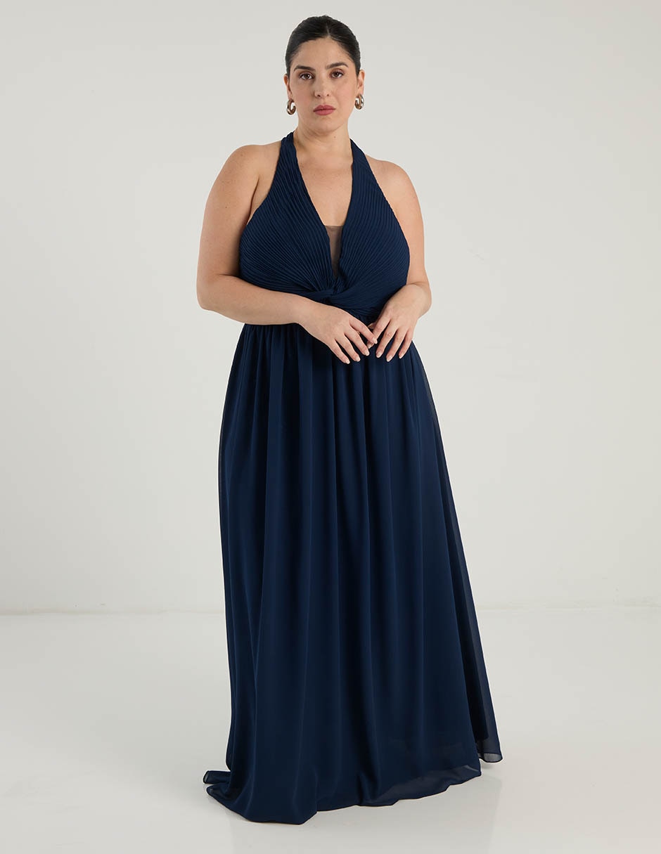Vestido maxi de fiesta escote profundo 1