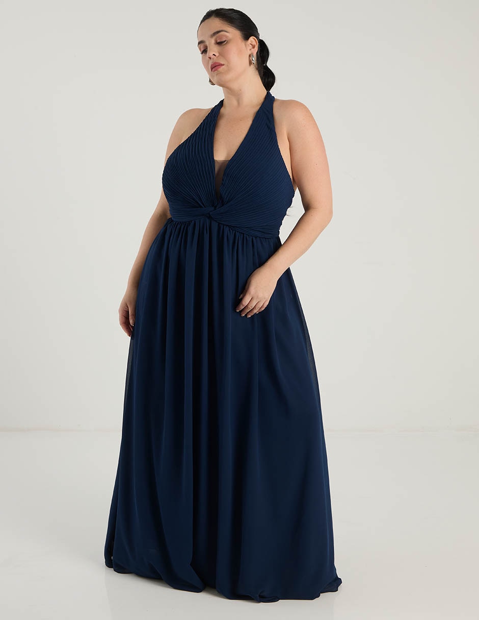 Vestido maxi de fiesta escote profundo 8
