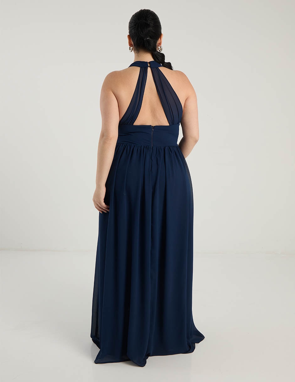 Vestido maxi de fiesta escote profundo 11