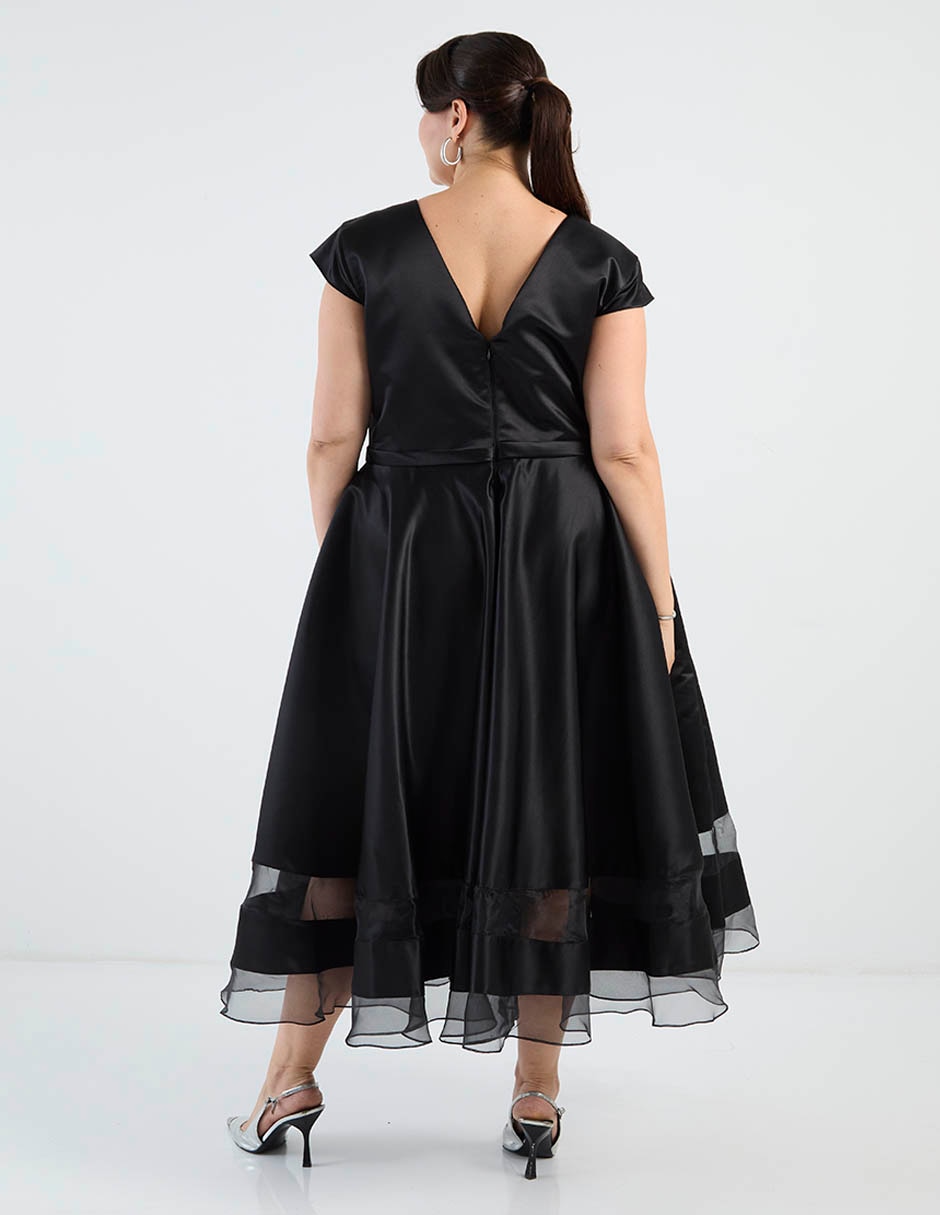 Vestido midi de fiesta Ema Valdemossa Curvy escote V