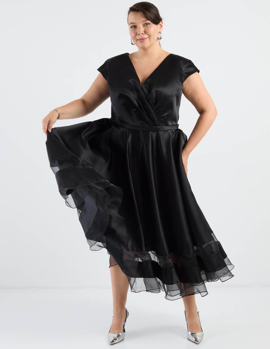 Vestido midi de fiesta Ema Valdemossa Curvy escote V