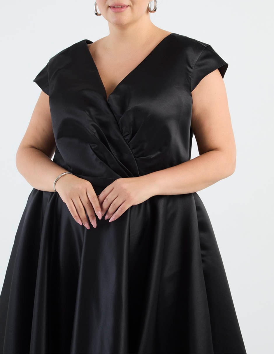 Vestido midi de fiesta Ema Valdemossa Curvy escote V