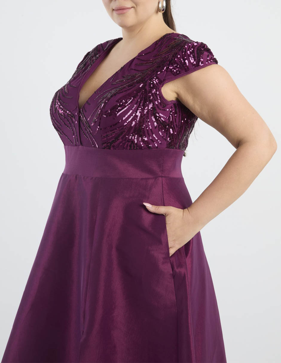 Vestido maxi de fiesta escote V 5