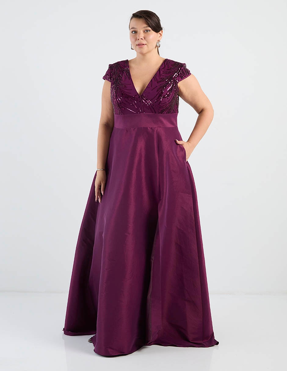 Vestido maxi de fiesta escote V