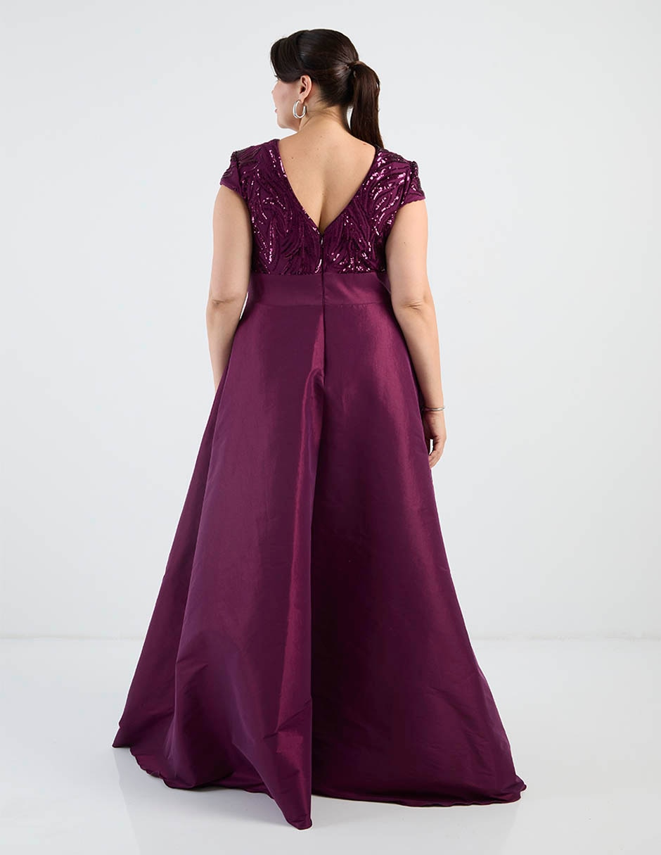 Vestido maxi de fiesta escote V
