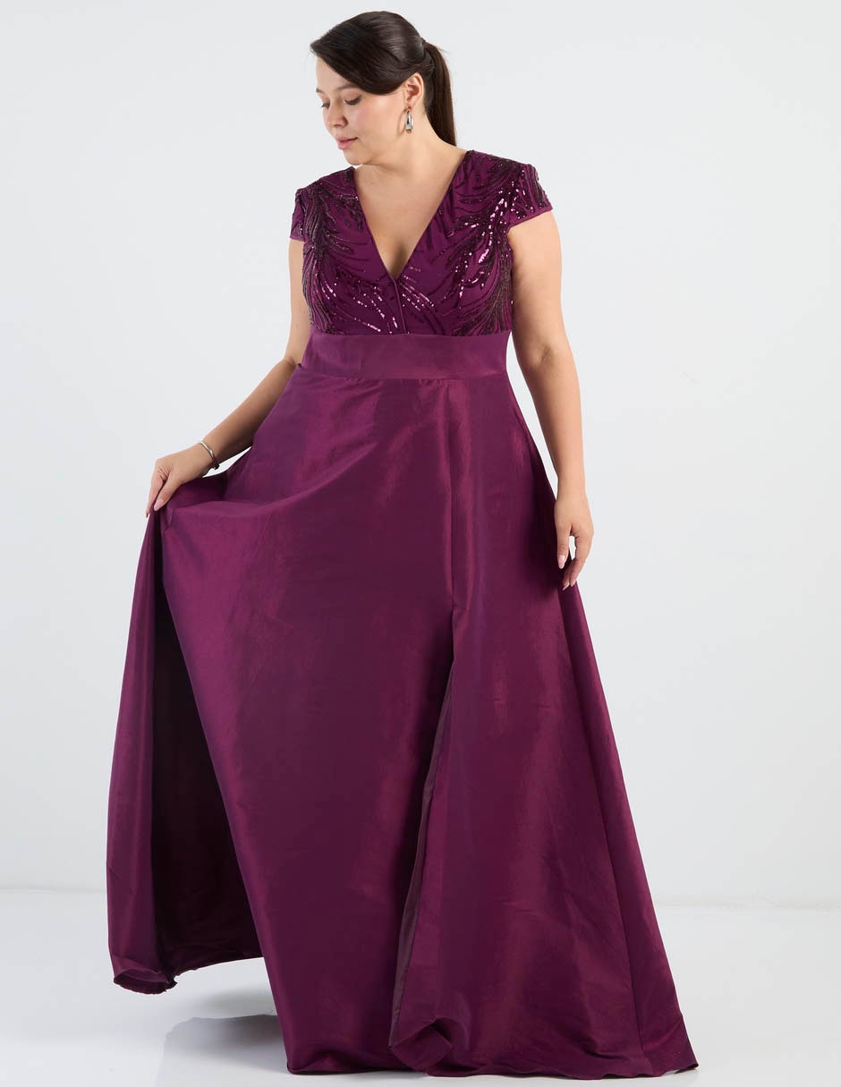 Vestido maxi de fiesta escote V