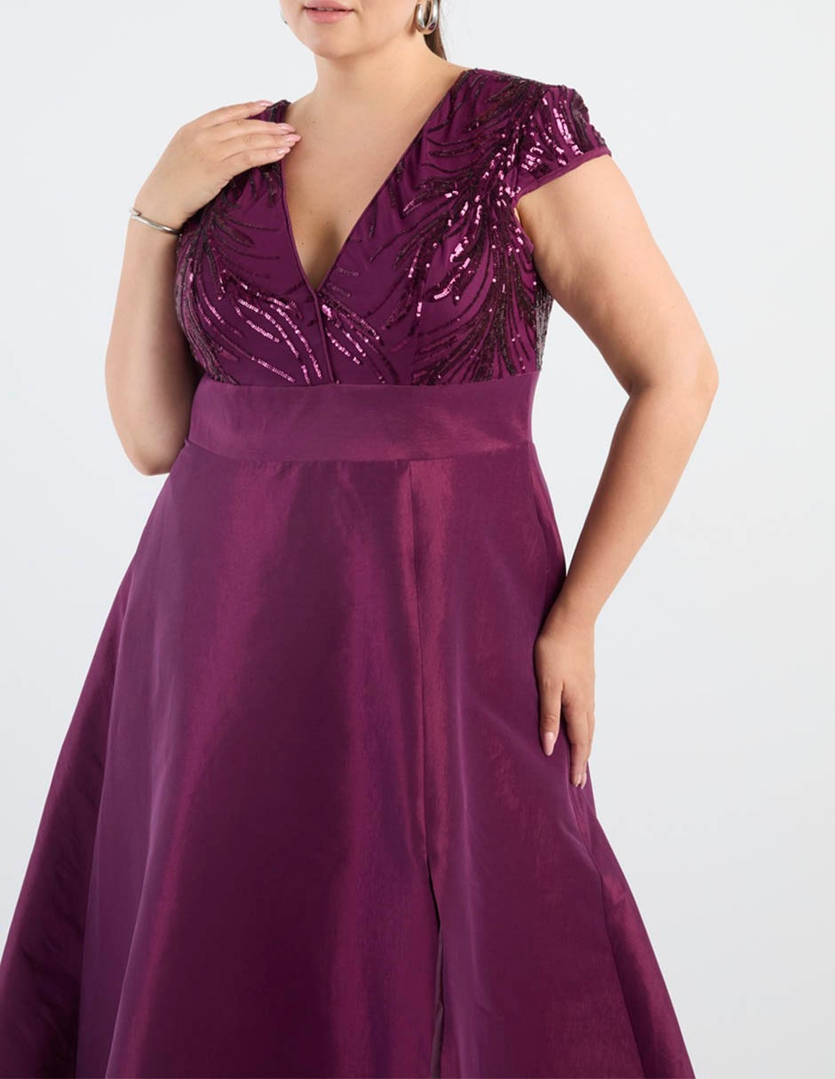 Vestido maxi de fiesta escote V