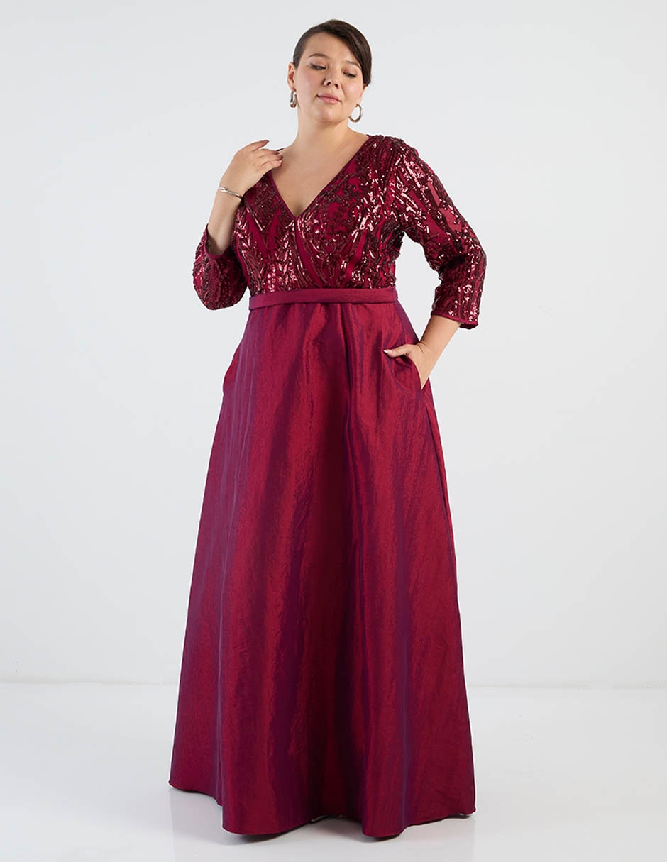 Vestido maxi de fiesta escote V Vestido maxi de fiesta escote V