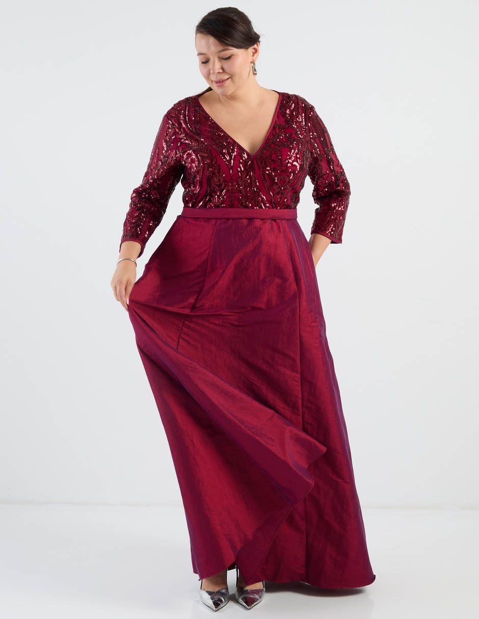 Vestido maxi de fiesta escote V