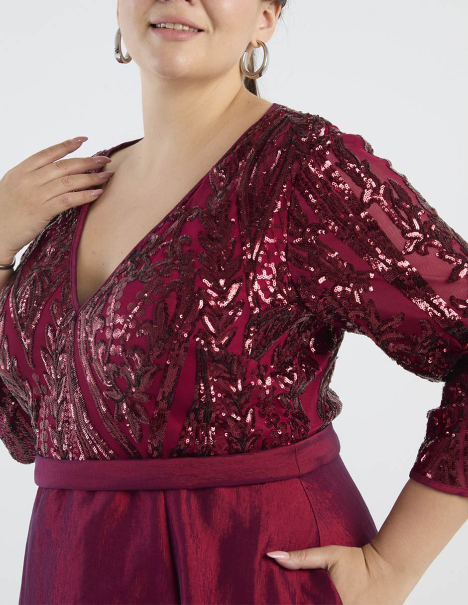 Vestido maxi de fiesta escote V