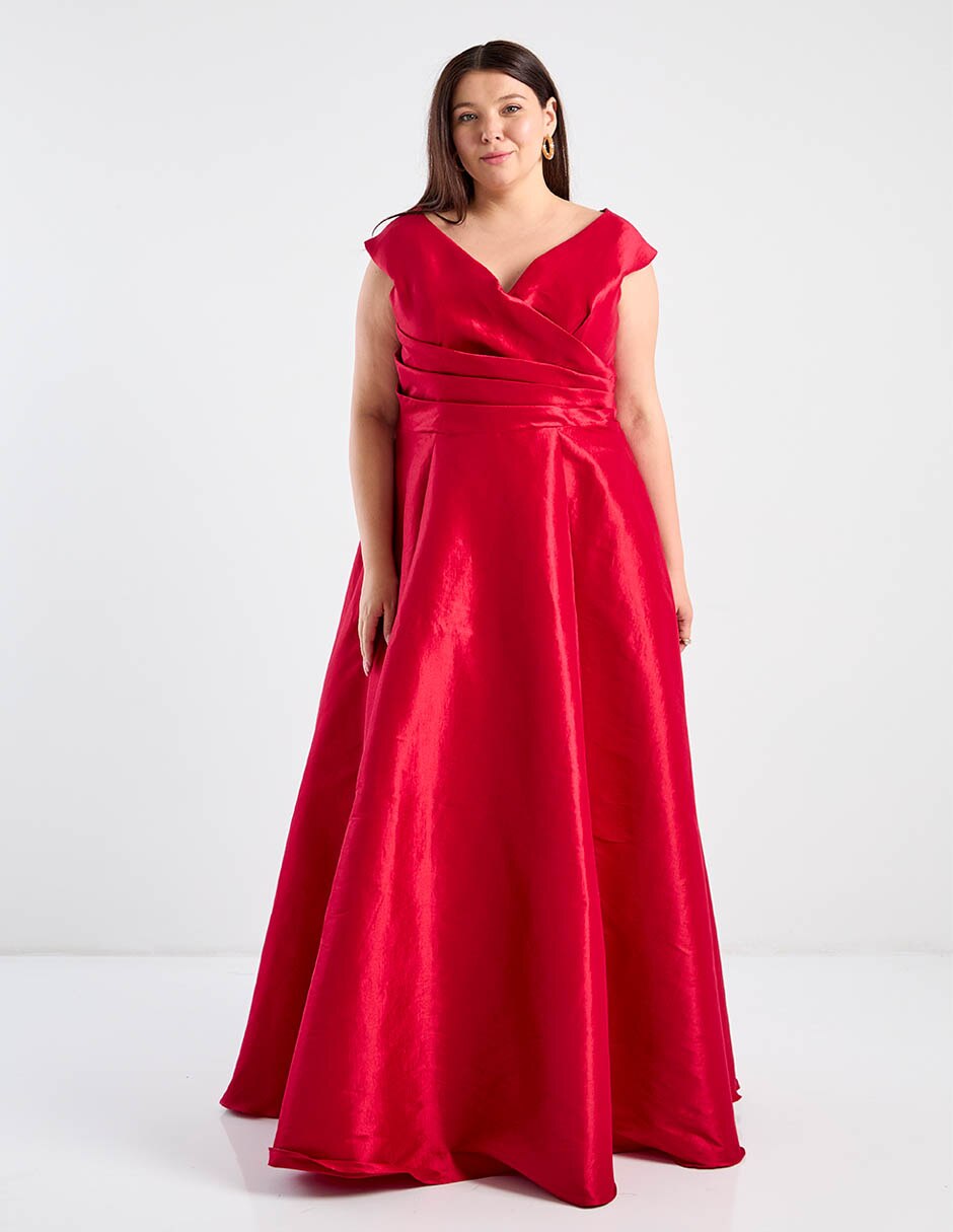 Vestido maxi de fiesta Ema Valdemossa Curvy escote V