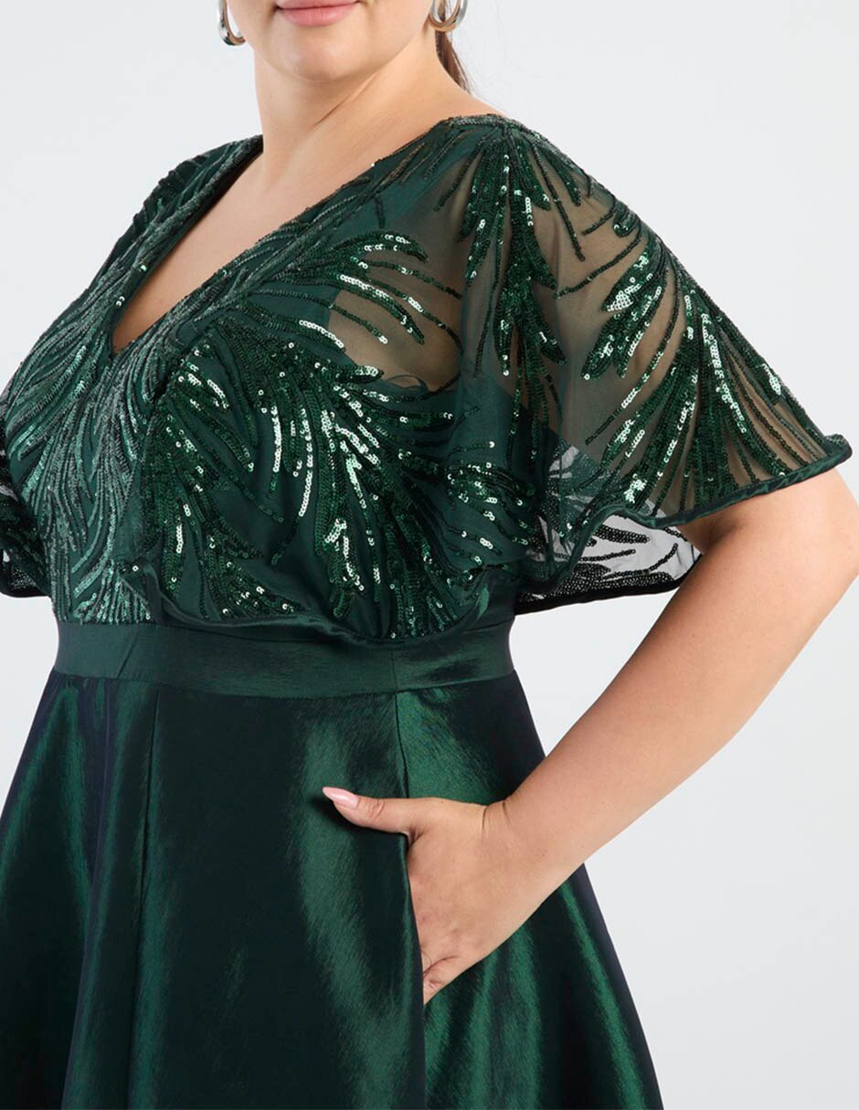 Vestido maxi de fiesta Ema Valdemossa escote V 5