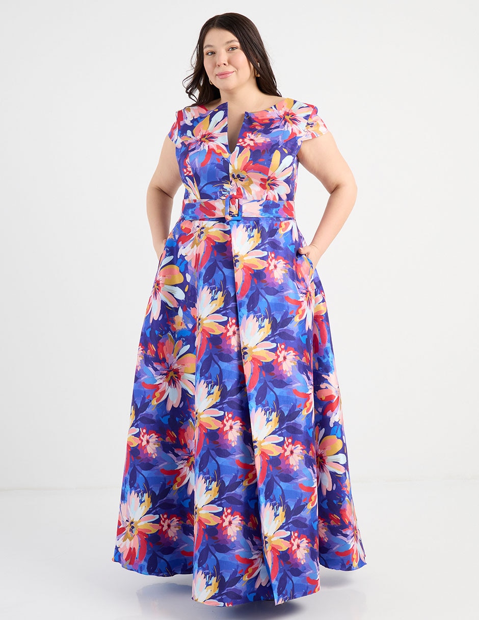 Vestido maxi de fiesta escote V 1